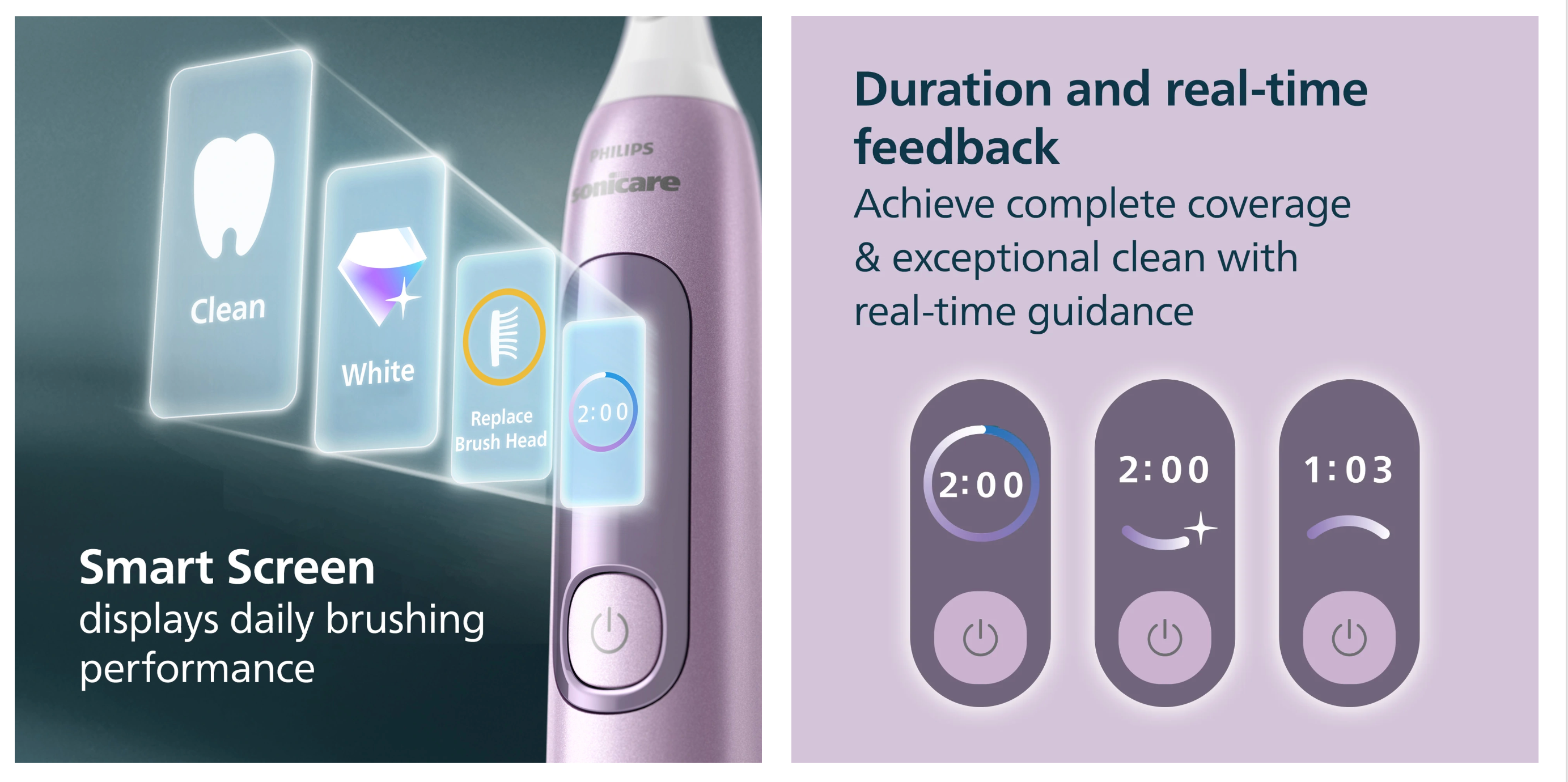 Philips Sonicare Brilliant Clean Rechargeable Electric Toothbrush, 1-pack  Purple