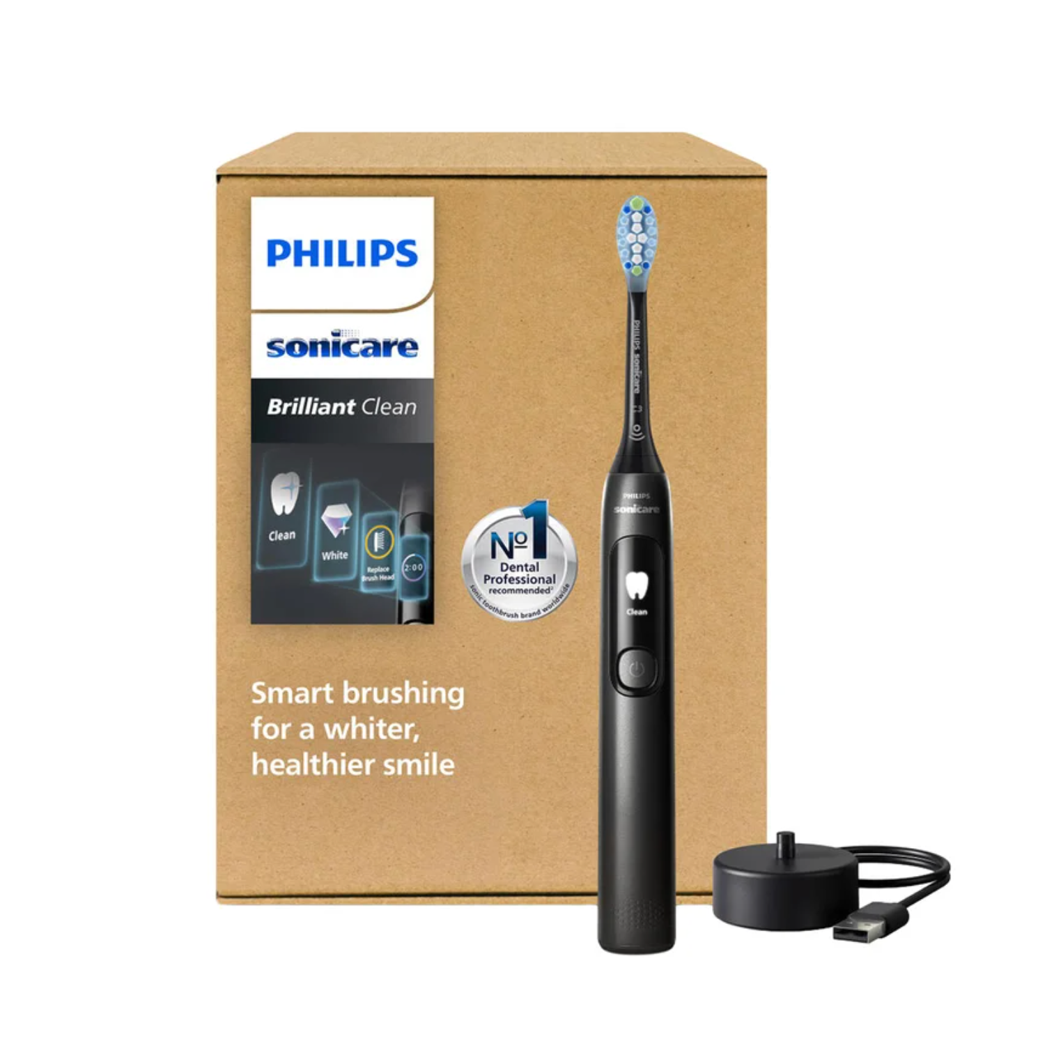 Philips Sonicare Brilliant Clean Rechargeable Electric Toothbrush, 1-pack black