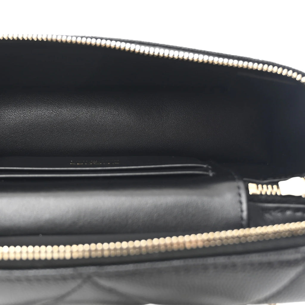 Caviar Quilted Top Handle Slim Vanity With Chain Black