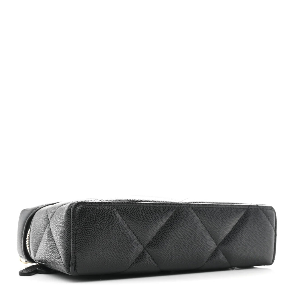 Caviar Quilted Top Handle Slim Vanity With Chain Black