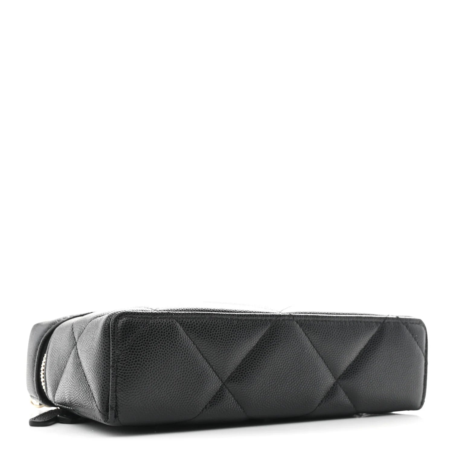 Caviar Quilted Top Handle Slim Vanity With Chain Black