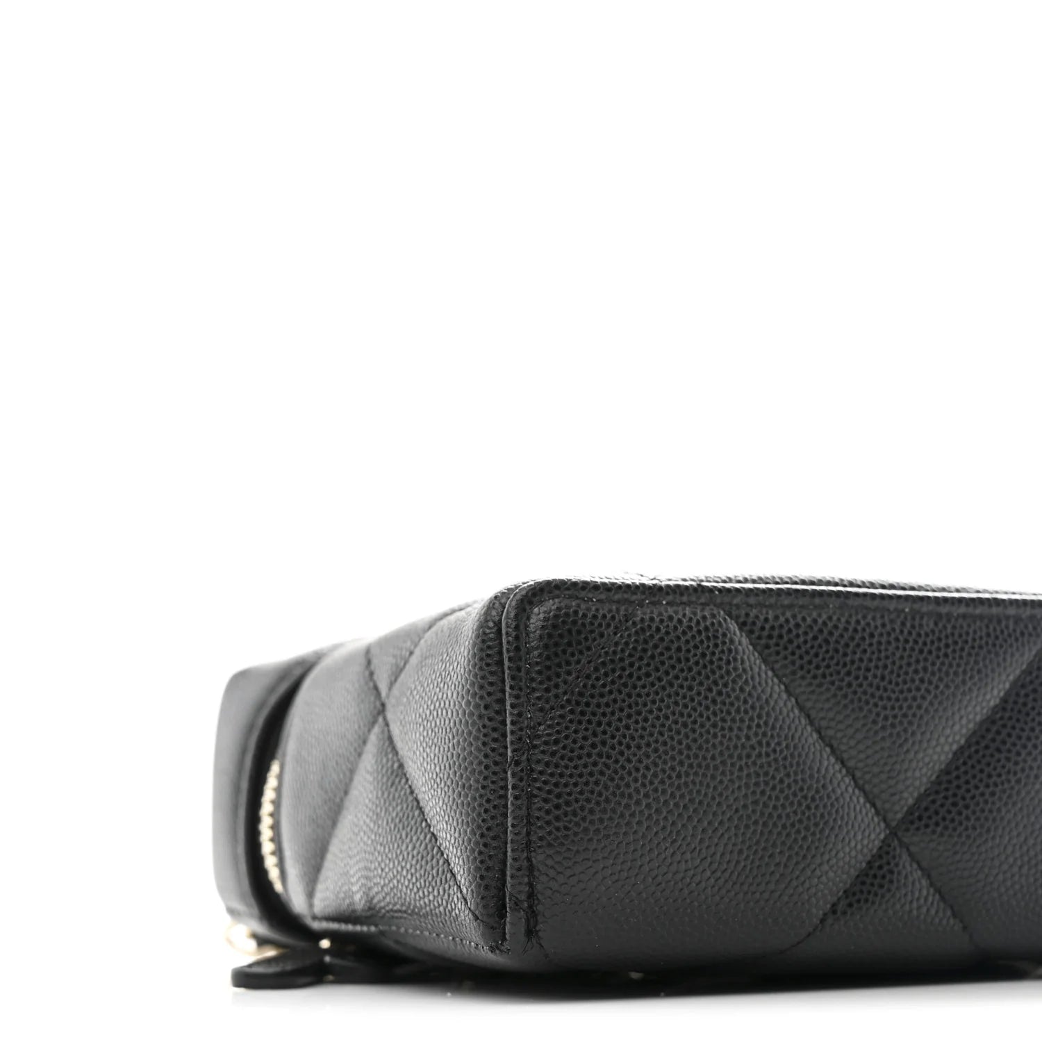 Caviar Quilted Top Handle Slim Vanity With Chain Black