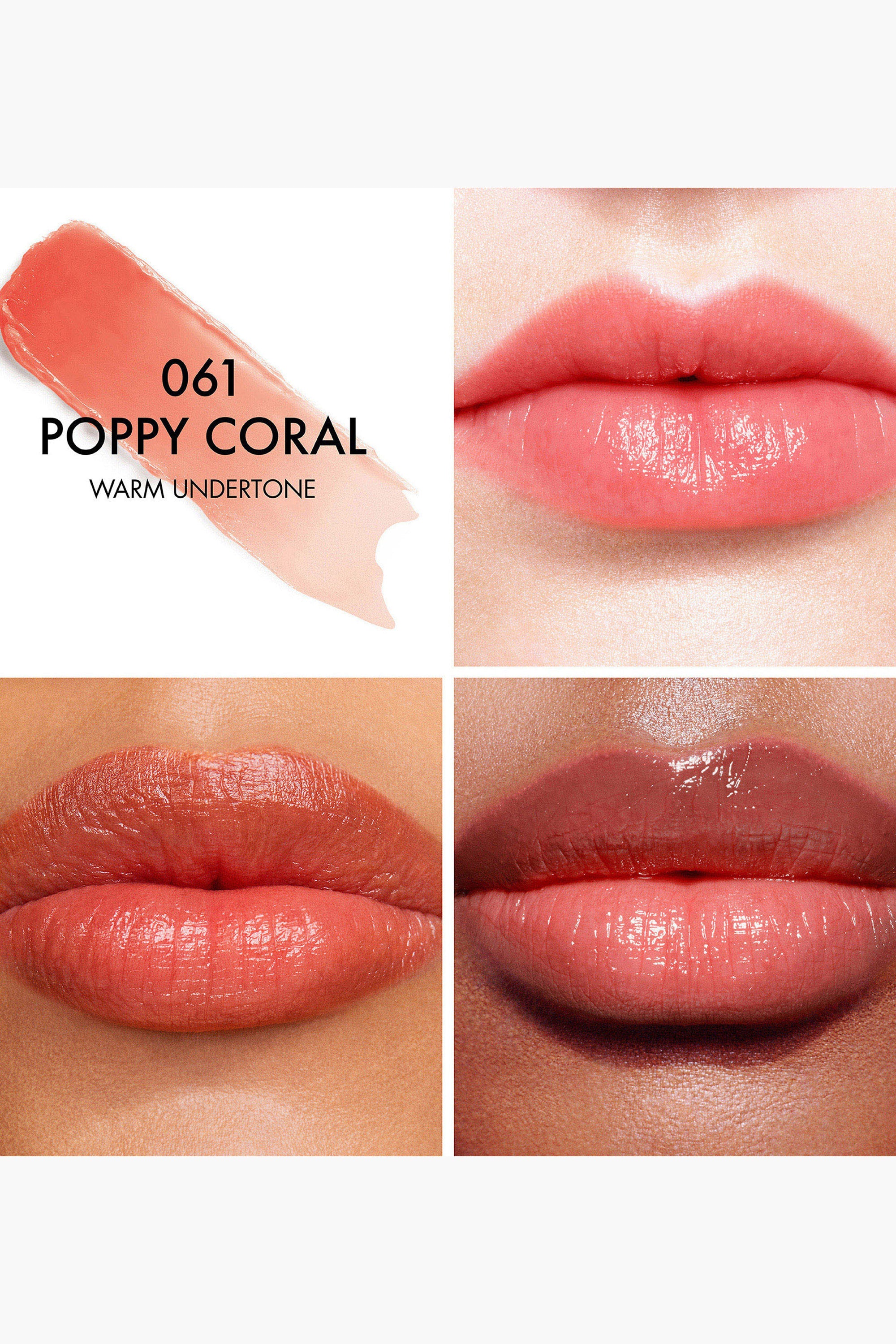 Addict Lip Glow Balm unbox 061 Poppy Coral (Warm Undertone)